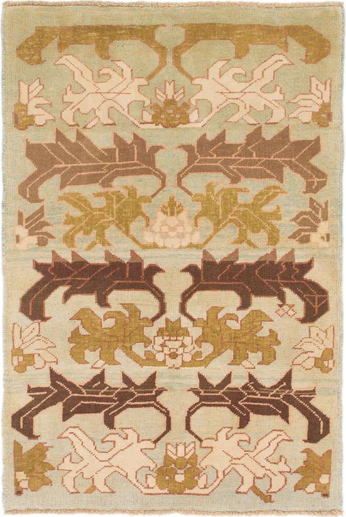 4' 3 x 6' 3 Hand Knotted Oushak Wool Rug