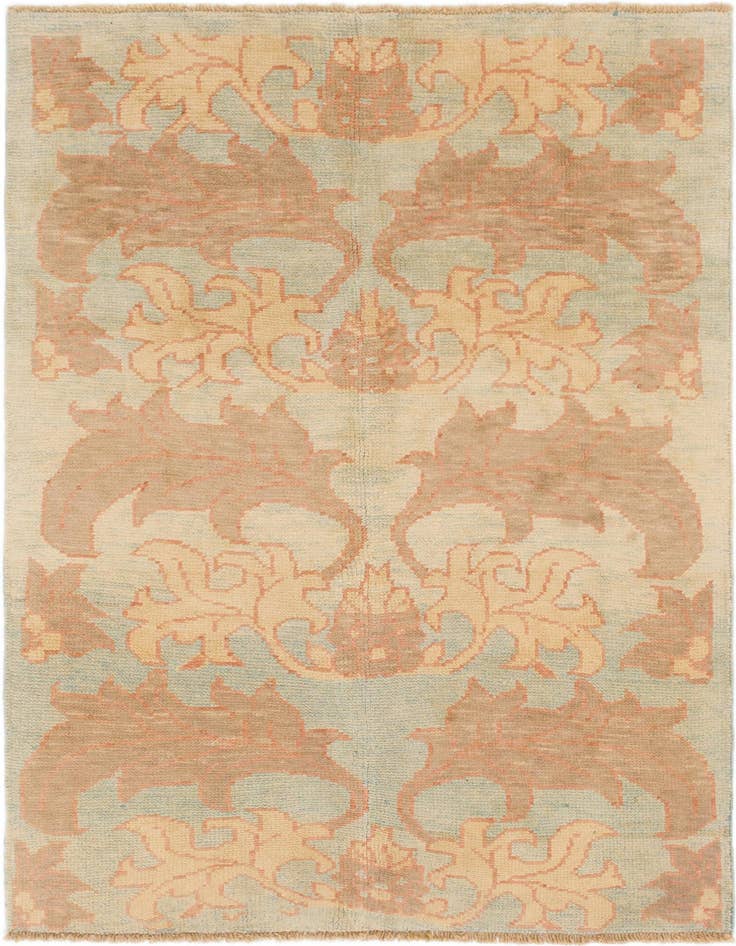 Detail image of 4' 10 x 6' 7 Hand Knotted Oushak Wool Rug