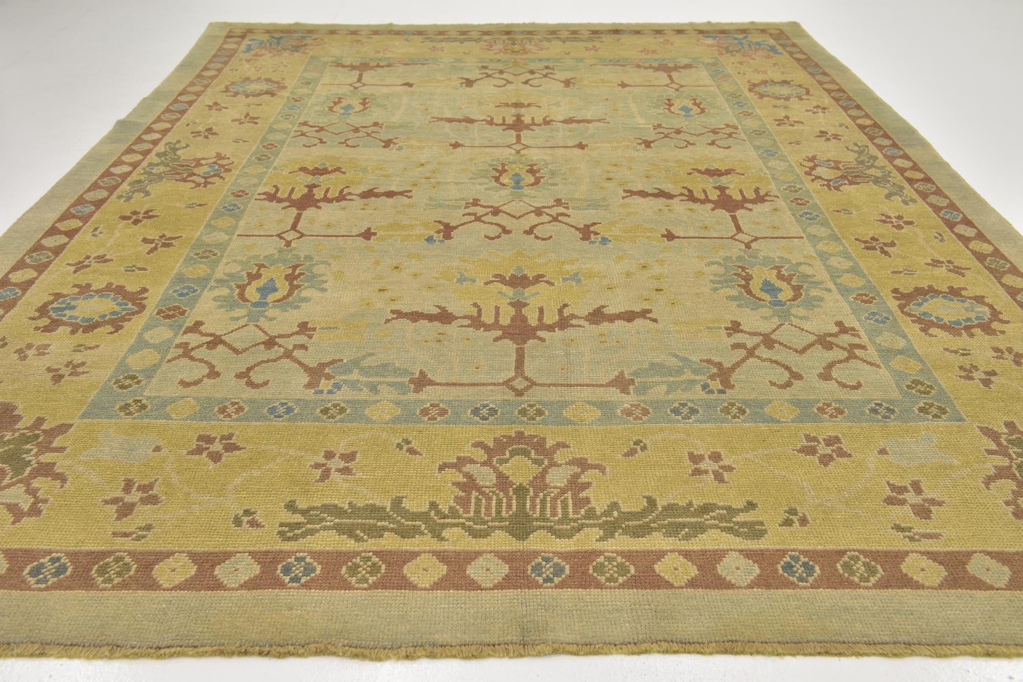 9' 7 x 13' 3 Hand Knotted Oushak Wool Rug