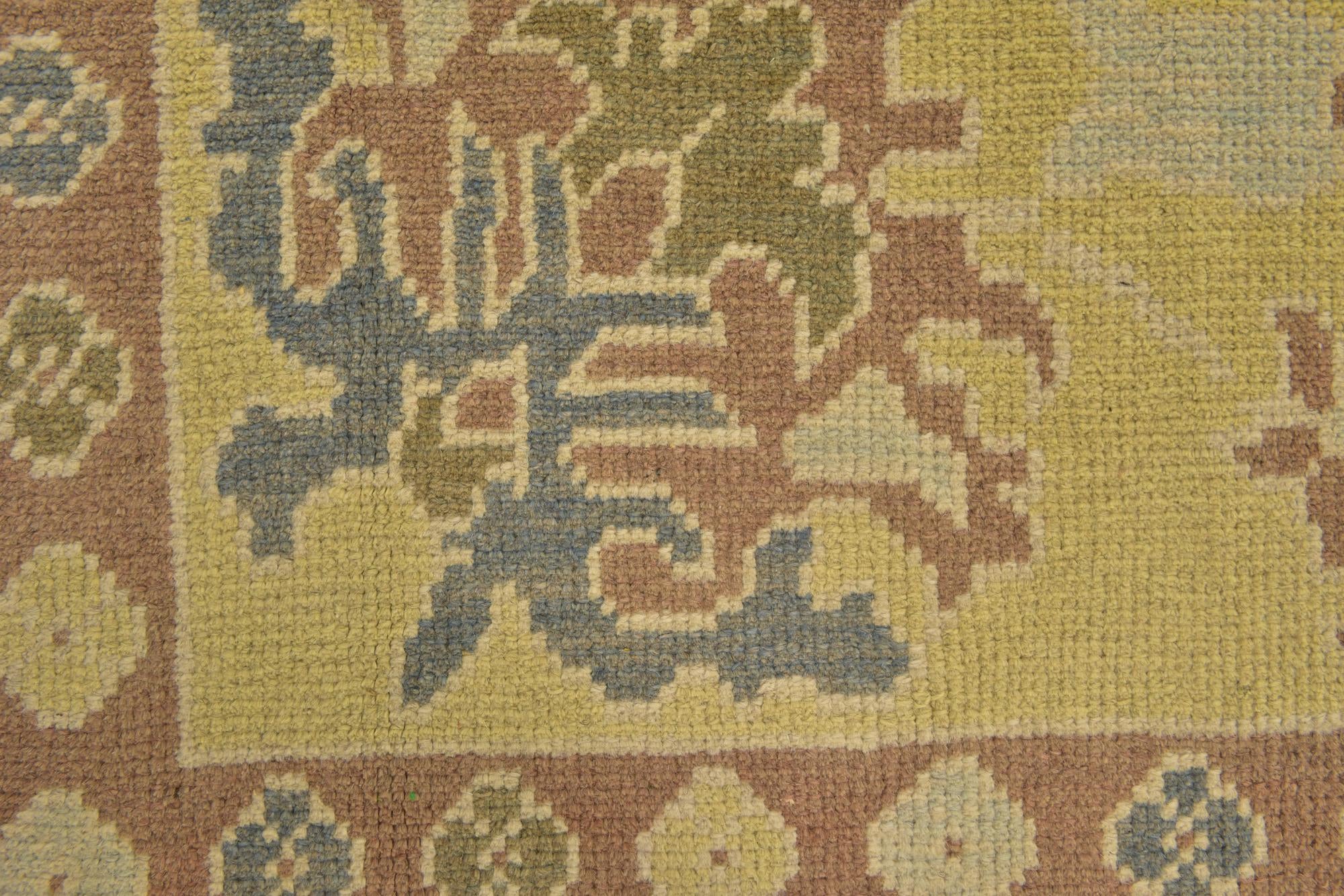 9' 7 x 13' 3 Hand Knotted Oushak Wool Rug