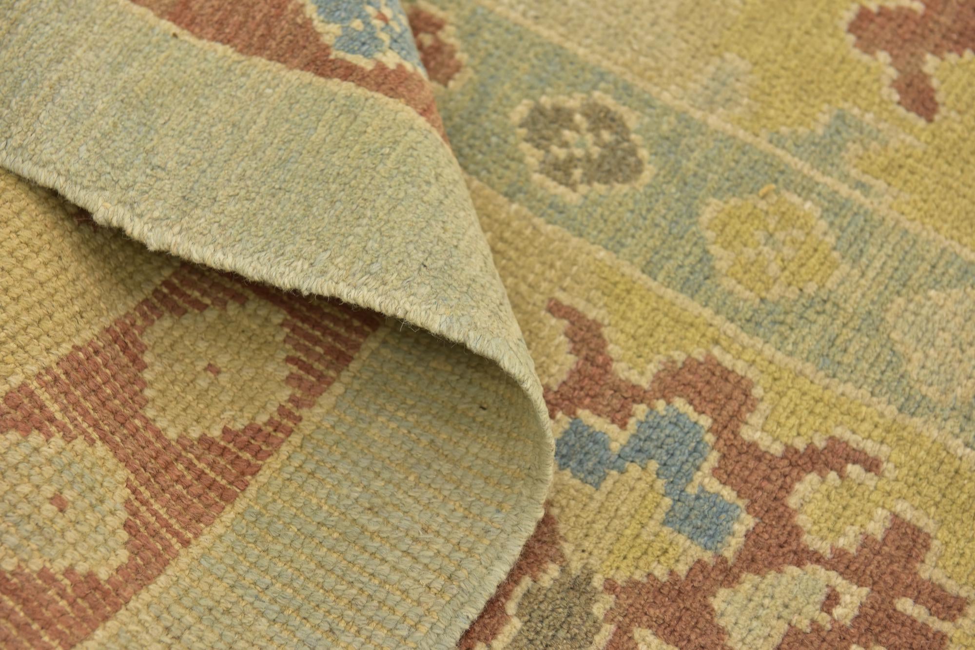 9' 7 x 13' 3 Hand Knotted Oushak Wool Rug