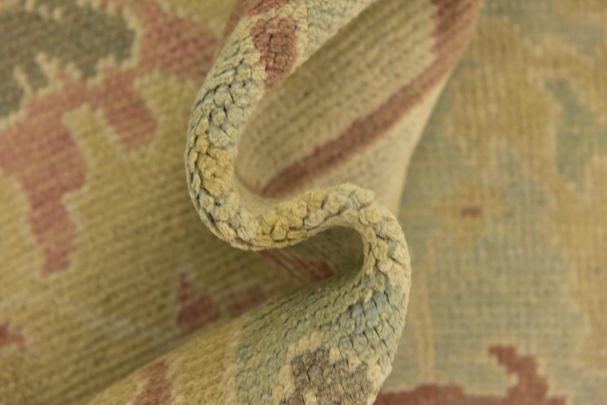 9' 7 x 13' 3 Hand Knotted Oushak Wool Rug