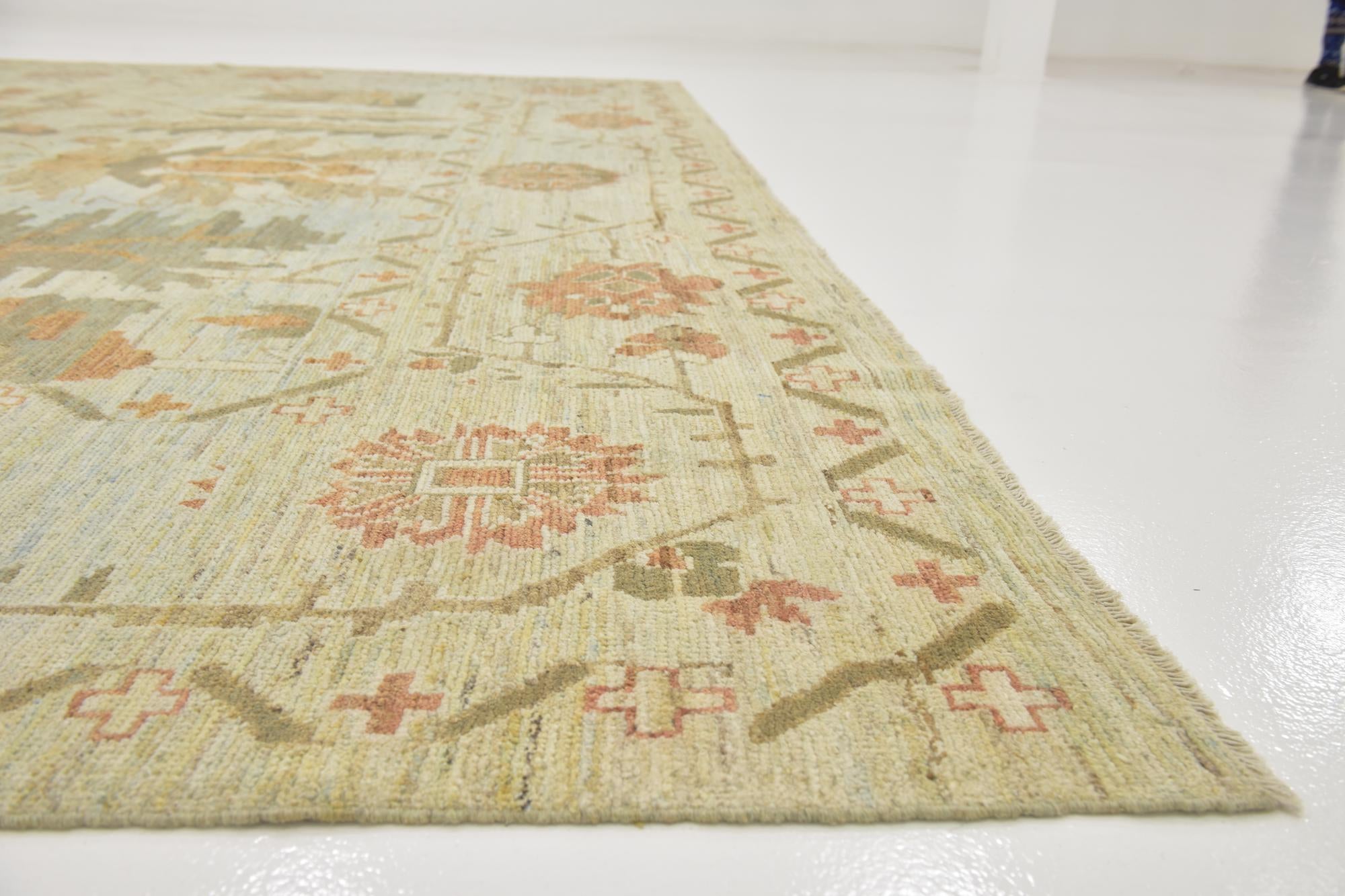 11' 9 x 16' Hand Knotted Oushak Wool Rug