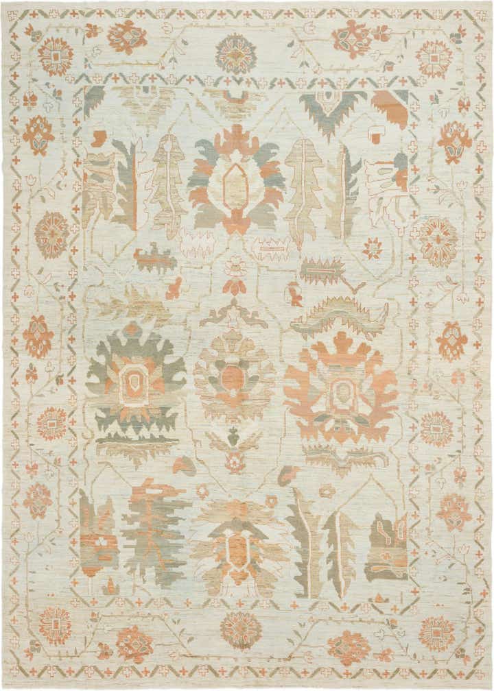 11' 9 x 16' Hand Knotted Oushak Wool Rug