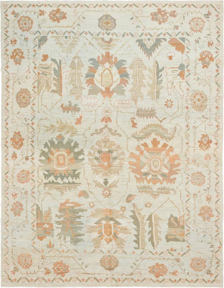 Detail image of 11' 9 x 16' Hand Knotted Oushak Wool Rug