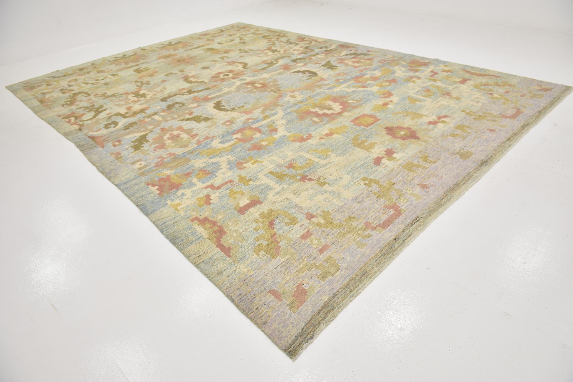 11' 6 x 16' Hand Knotted Oushak Wool Rug