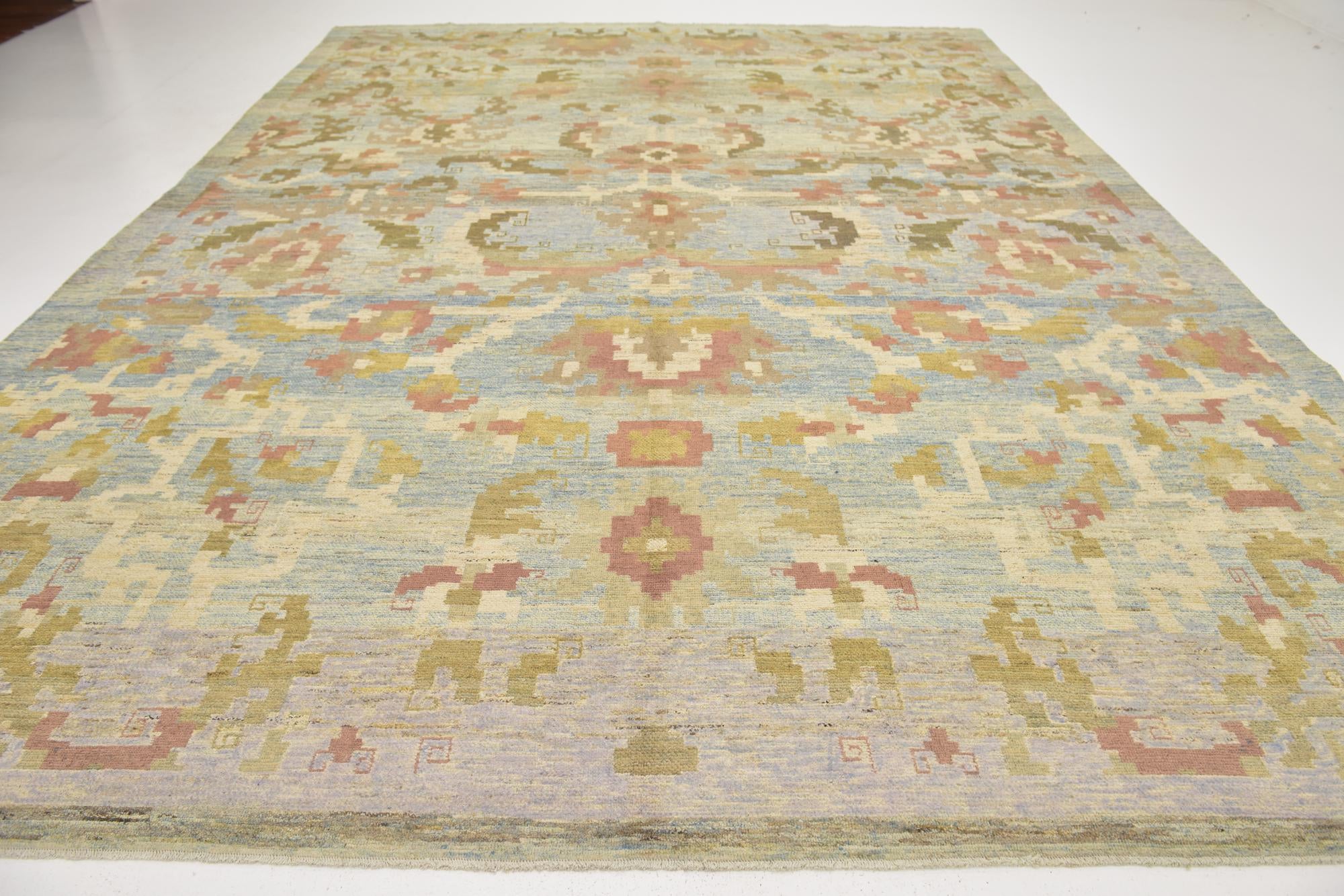 11' 6 x 16' Hand Knotted Oushak Wool Rug