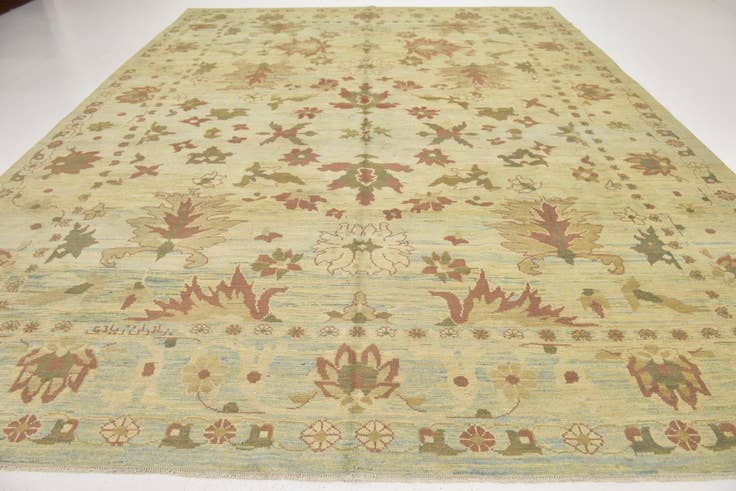 Detail image of 11' 10 x 15' 8 Hand Knotted Oushak Wool Rug