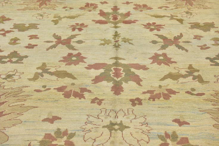 Detail image of 11' 10 x 15' 8 Hand Knotted Oushak Wool Rug