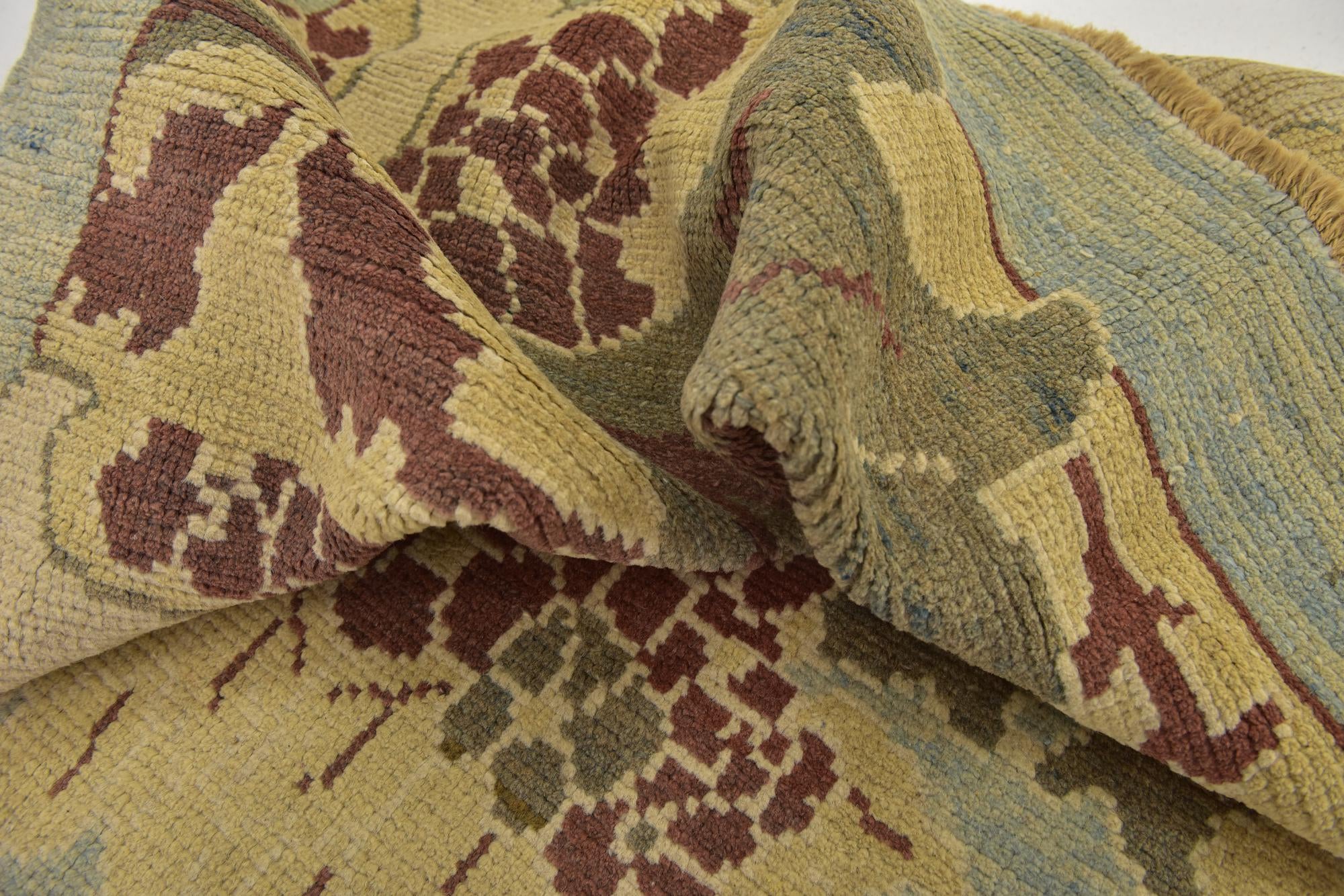11' 2 x 15' 2 Hand Knotted Oushak Wool Rug
