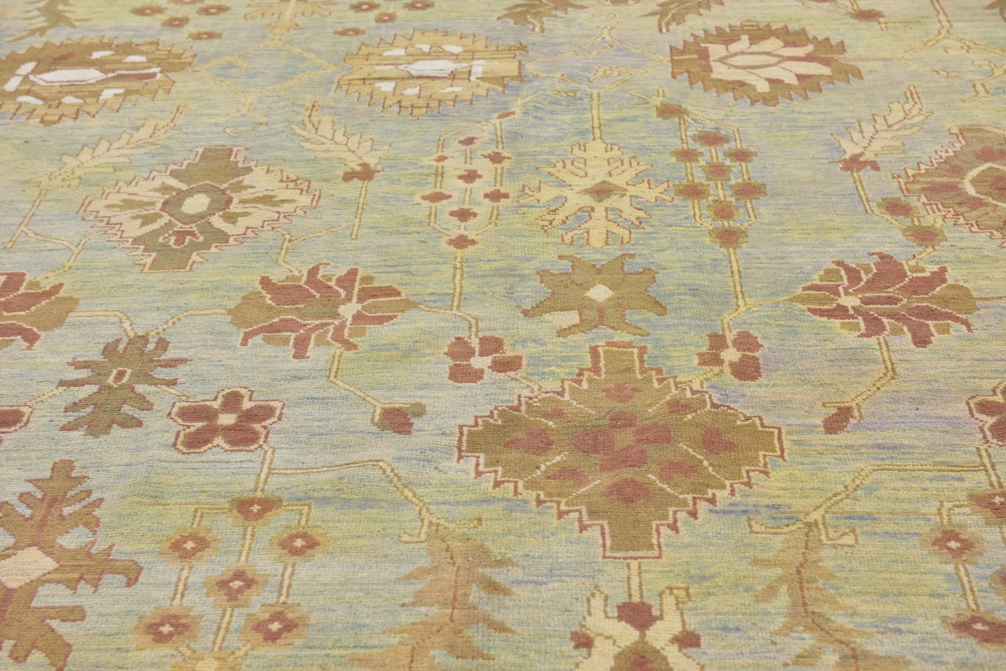 12' 10 x 18' 8 Hand Knotted Oushak Rug