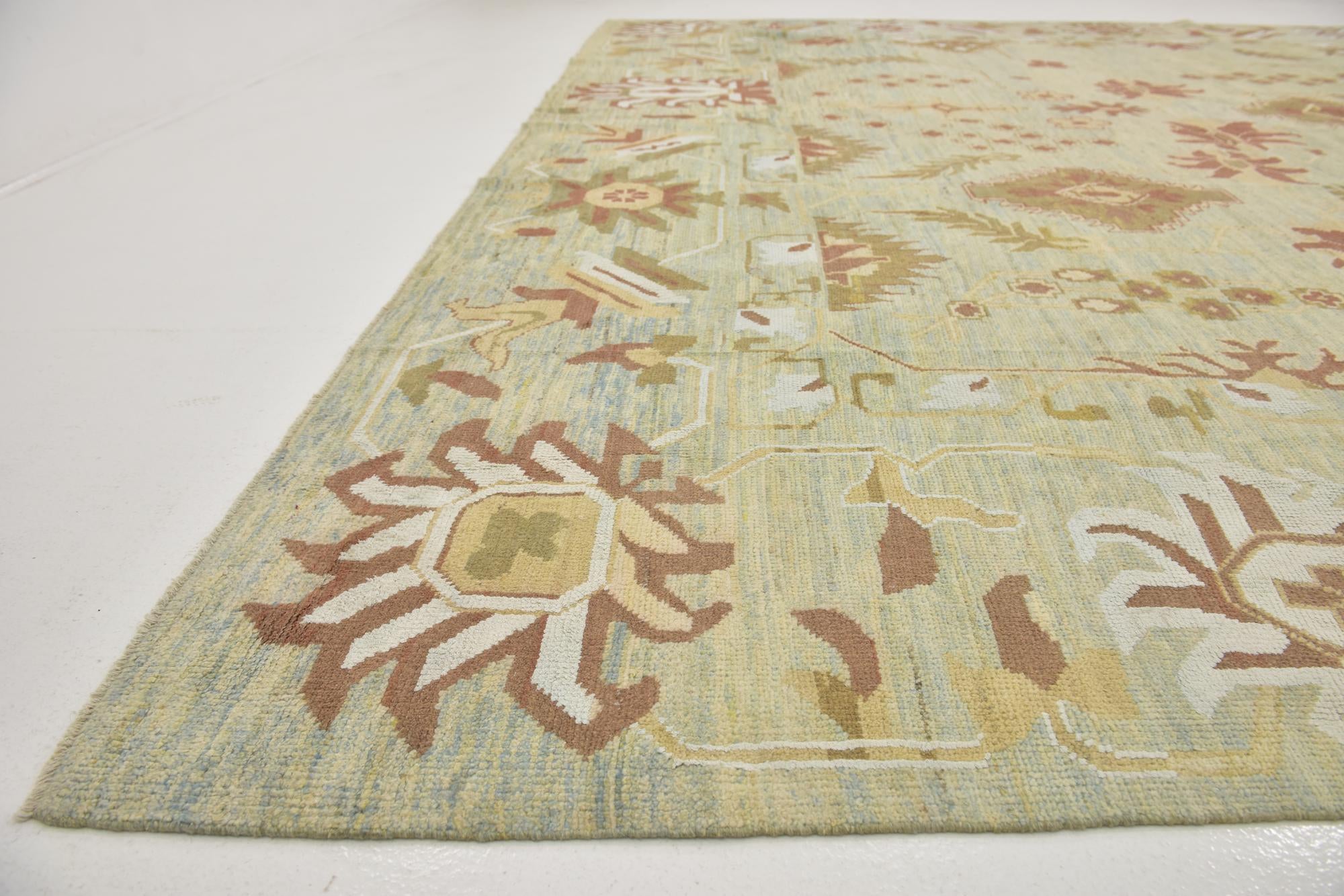 12' 10 x 18' 8 Hand Knotted Oushak Rug