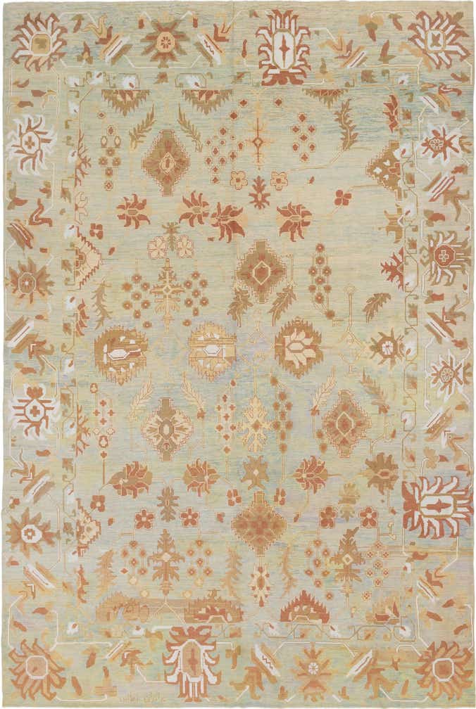 12' 10 x 18' 8 Hand Knotted Oushak Rug