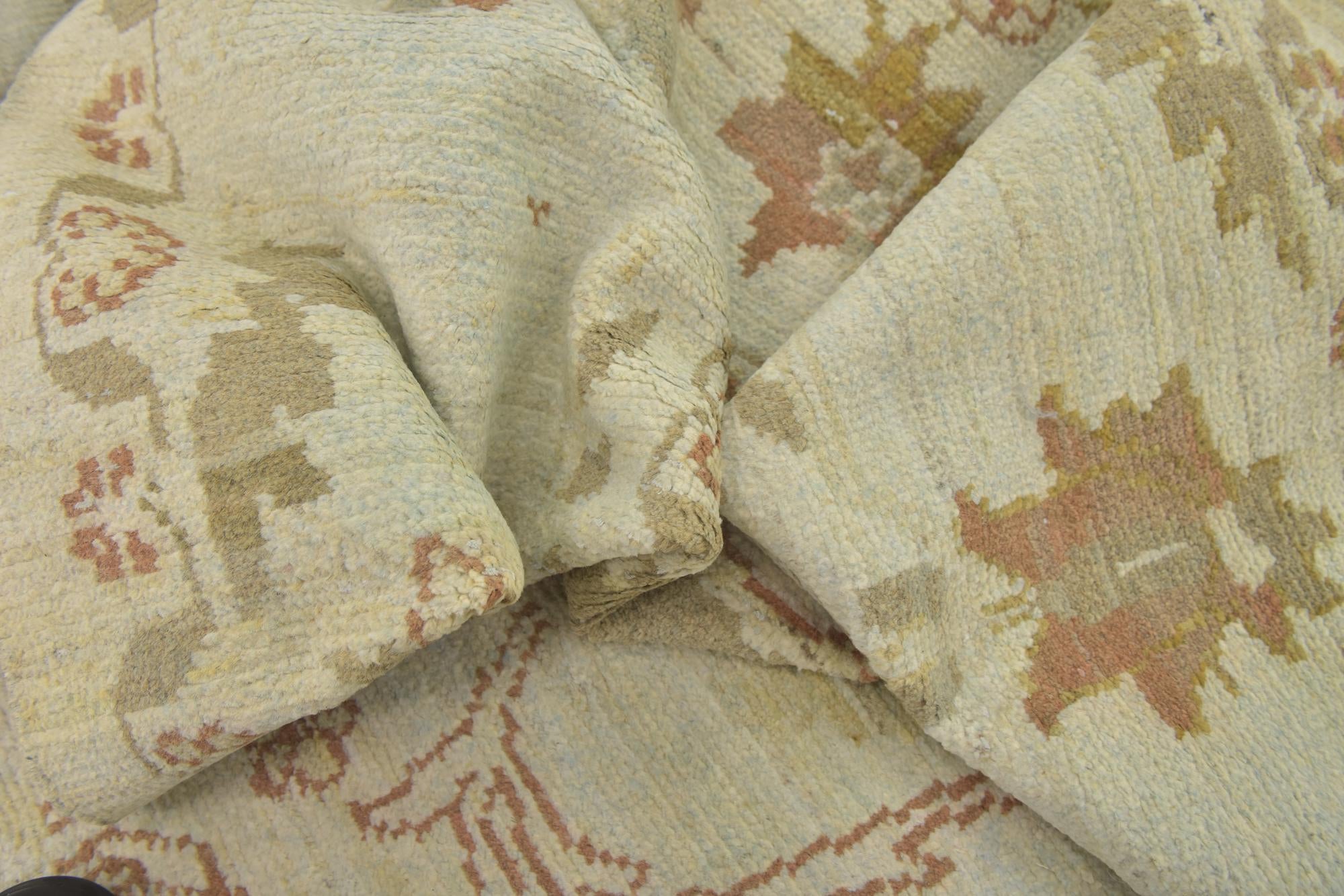 11' 7 x 15' 10 Hand Knotted Oushak Wool Rug