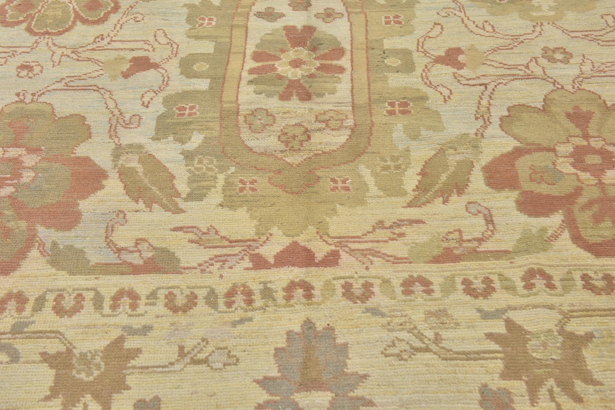 11' 7 x 15' 10 Hand Knotted Oushak Wool Rug