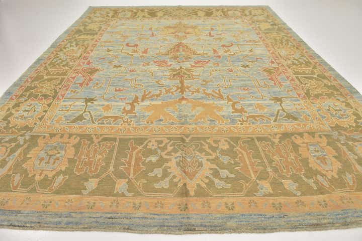 11' x 14' 4 Hand Knotted Oushak Wool Rug