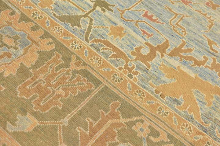 11' x 14' 4 Hand Knotted Oushak Wool Rug