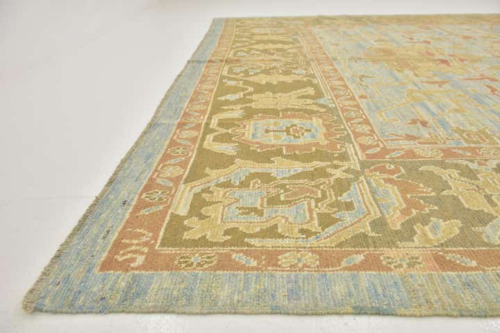 11' x 14' 4 Hand Knotted Oushak Wool Rug