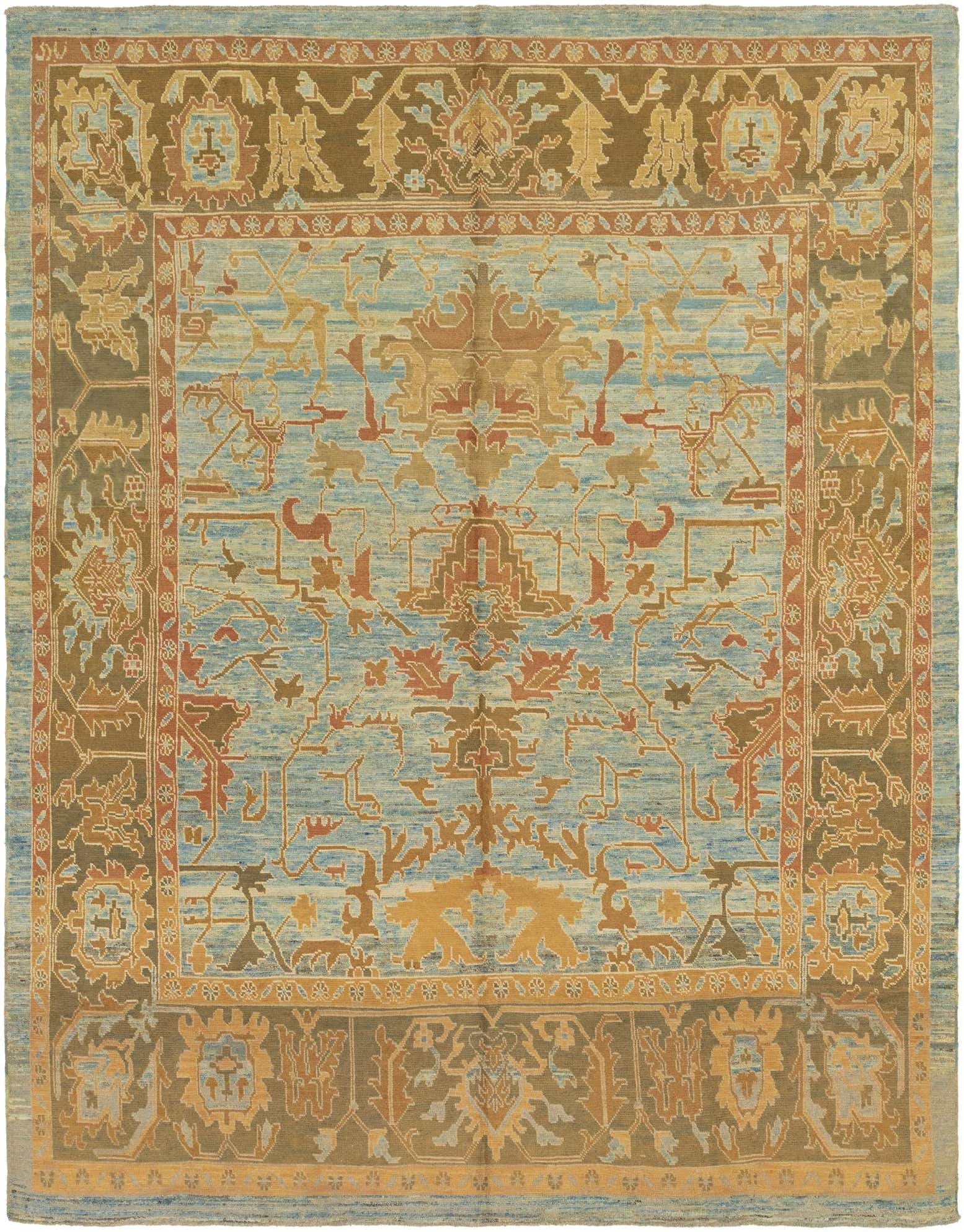 11' x 14' 4 Hand Knotted Oushak Wool Rug