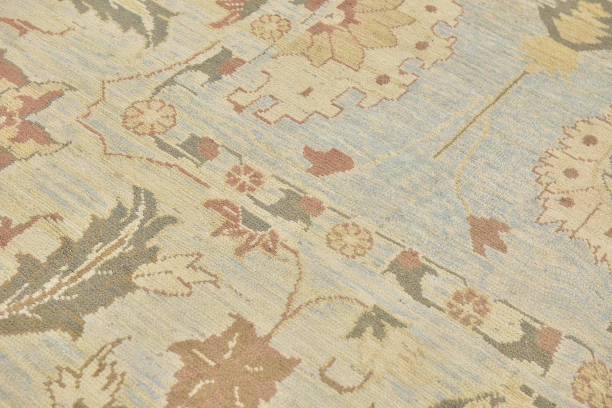 11' 10 x 16' Hand Knotted Oushak Wool Rug