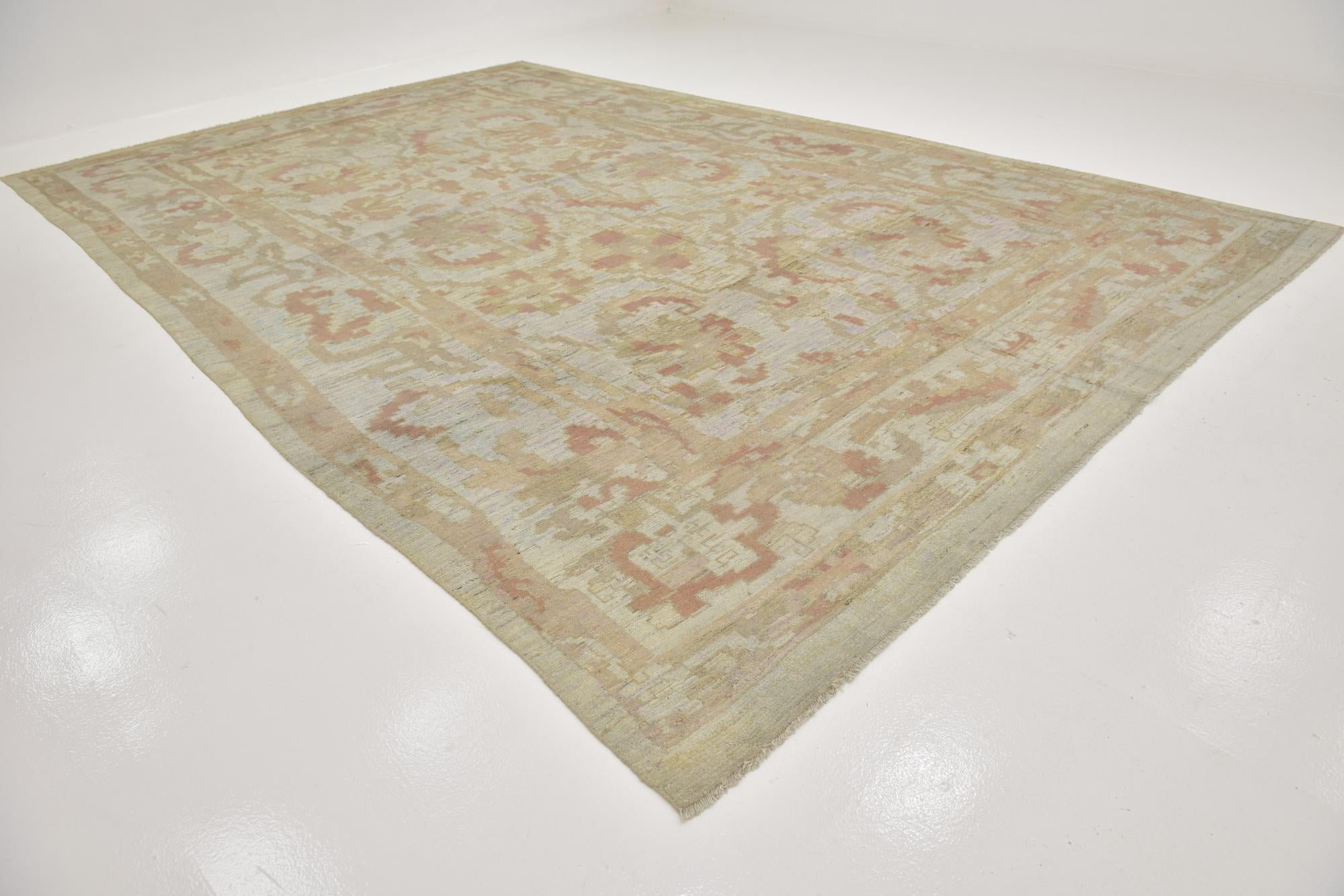 10' 10 x 16' 9 Hand Knotted Oushak Wool Rug
