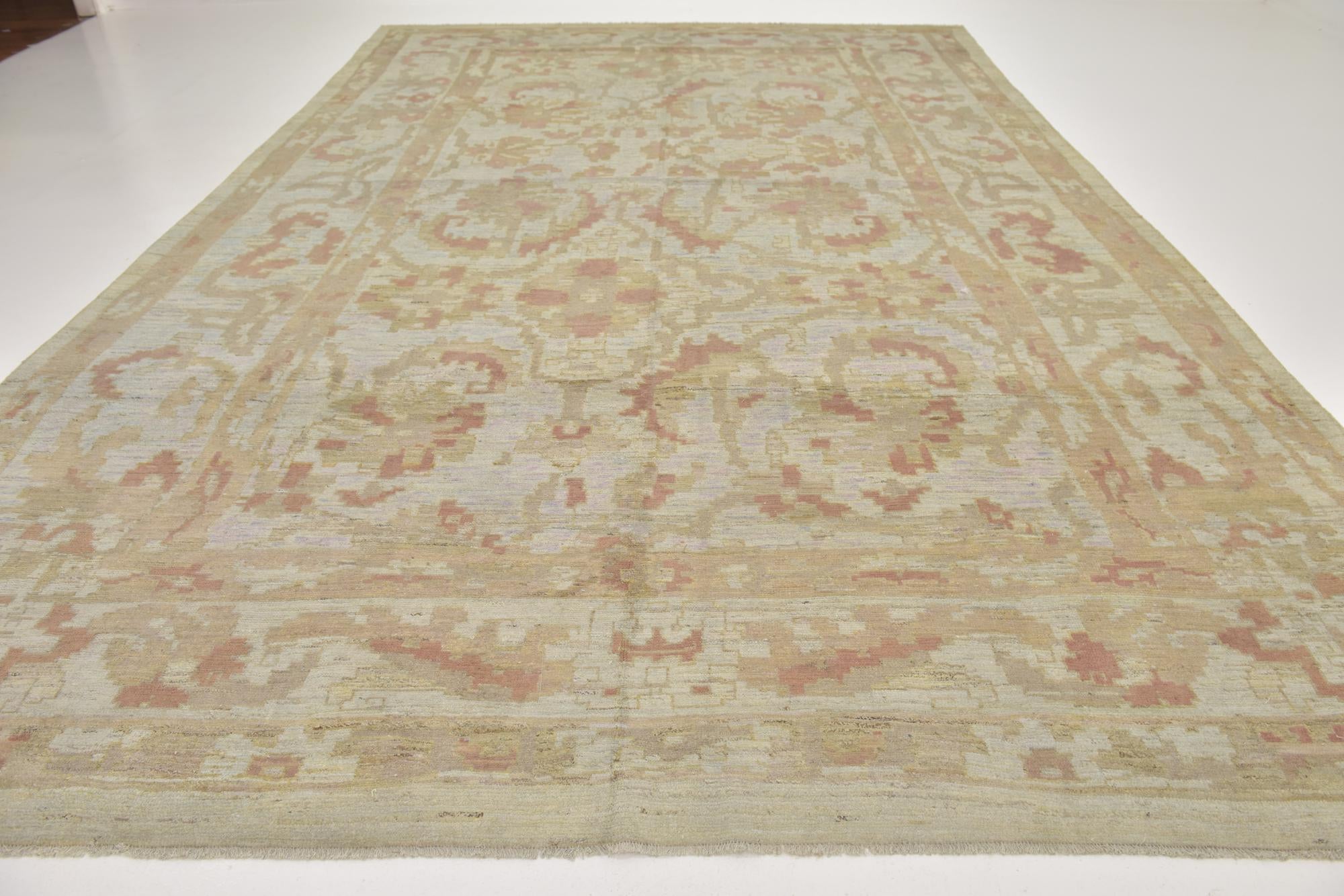 10' 10 x 16' 9 Hand Knotted Oushak Wool Rug
