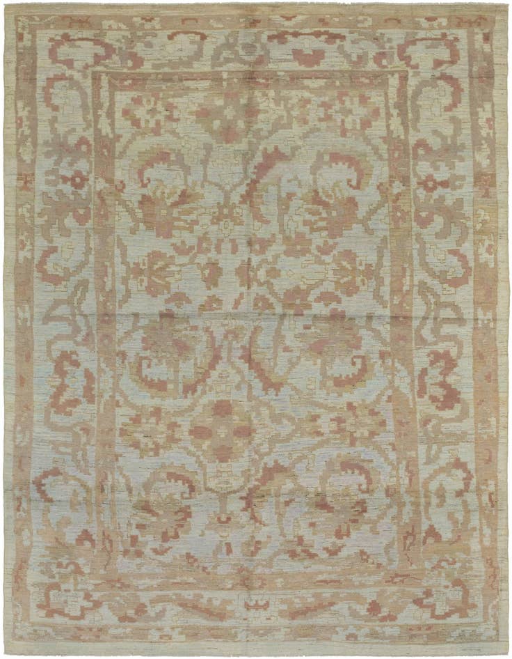 Detail image of 10' 10 x 16' 9 Hand Knotted Oushak Wool Rug