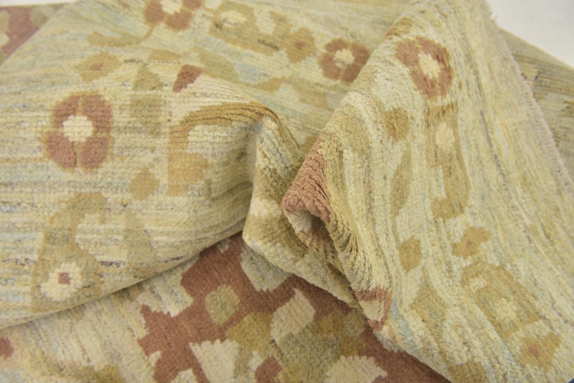 12' 3 x 16' 9 Hand Knotted Oushak Wool Rug