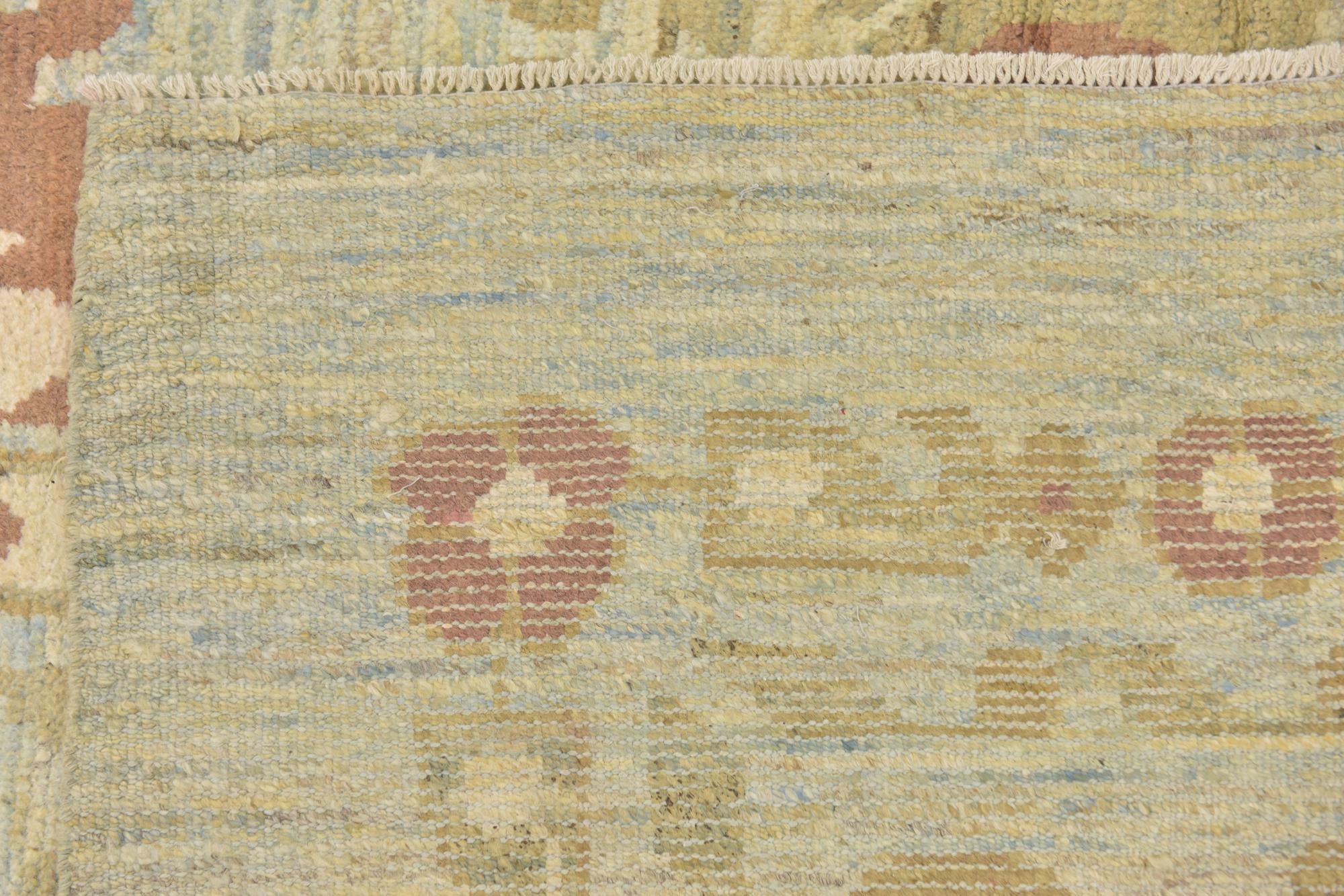 12' 3 x 16' 9 Hand Knotted Oushak Wool Rug