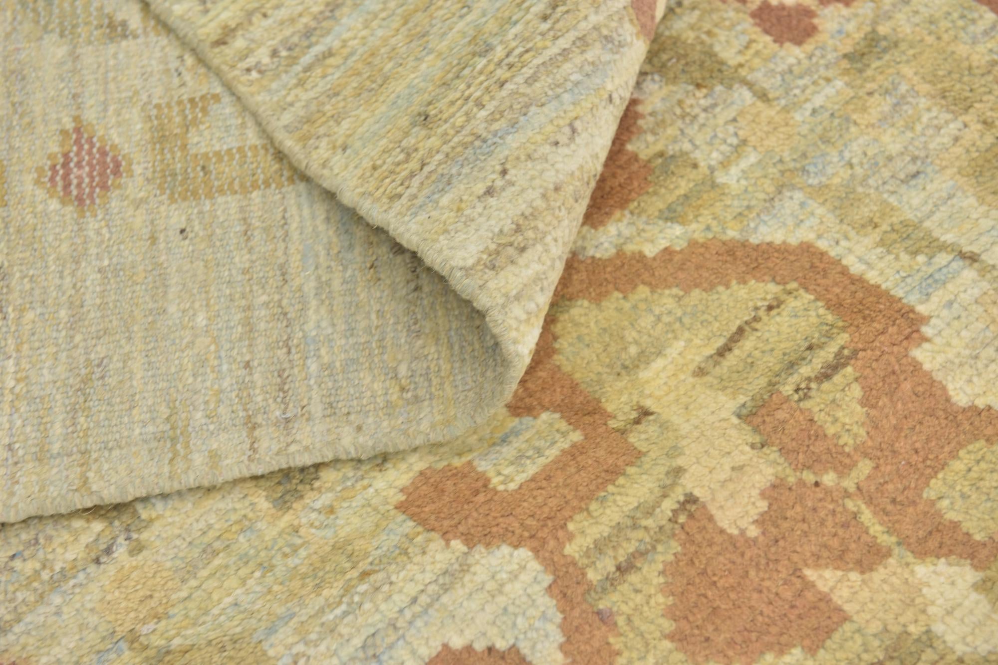 12' 3 x 16' 9 Hand Knotted Oushak Wool Rug