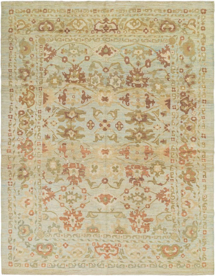Detail image of 12' 3 x 16' 9 Hand Knotted Oushak Wool Rug