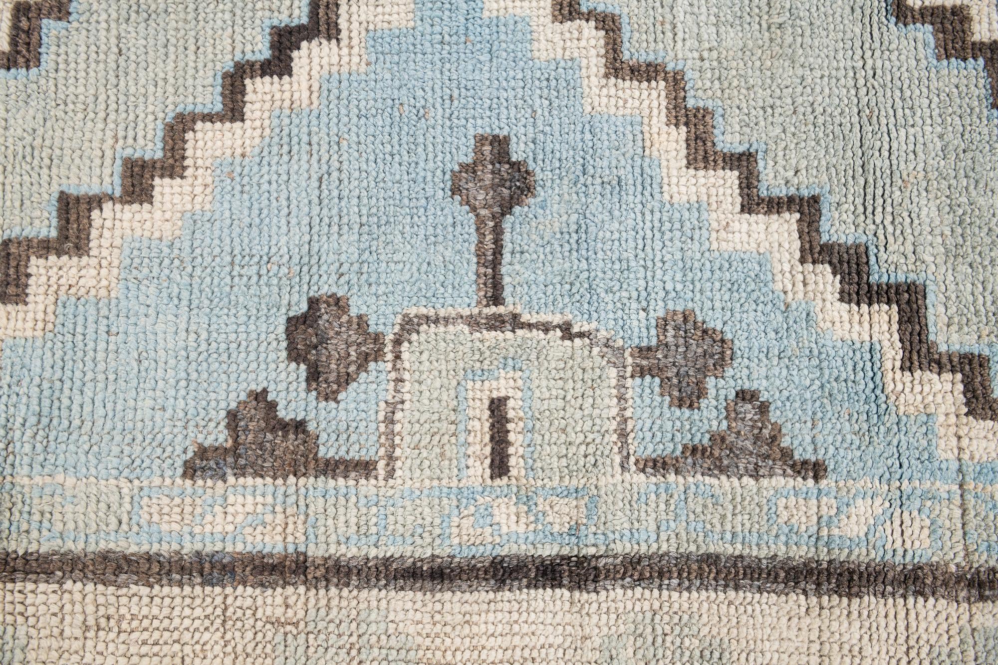 8' 4 x 10' Hand Knotted Oushak Wool Rug