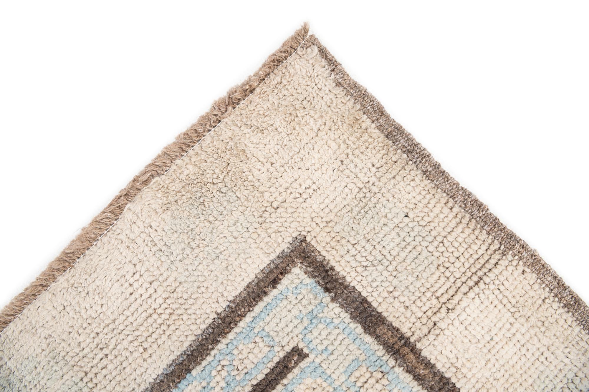 8' 4 x 10' Hand Knotted Oushak Wool Rug