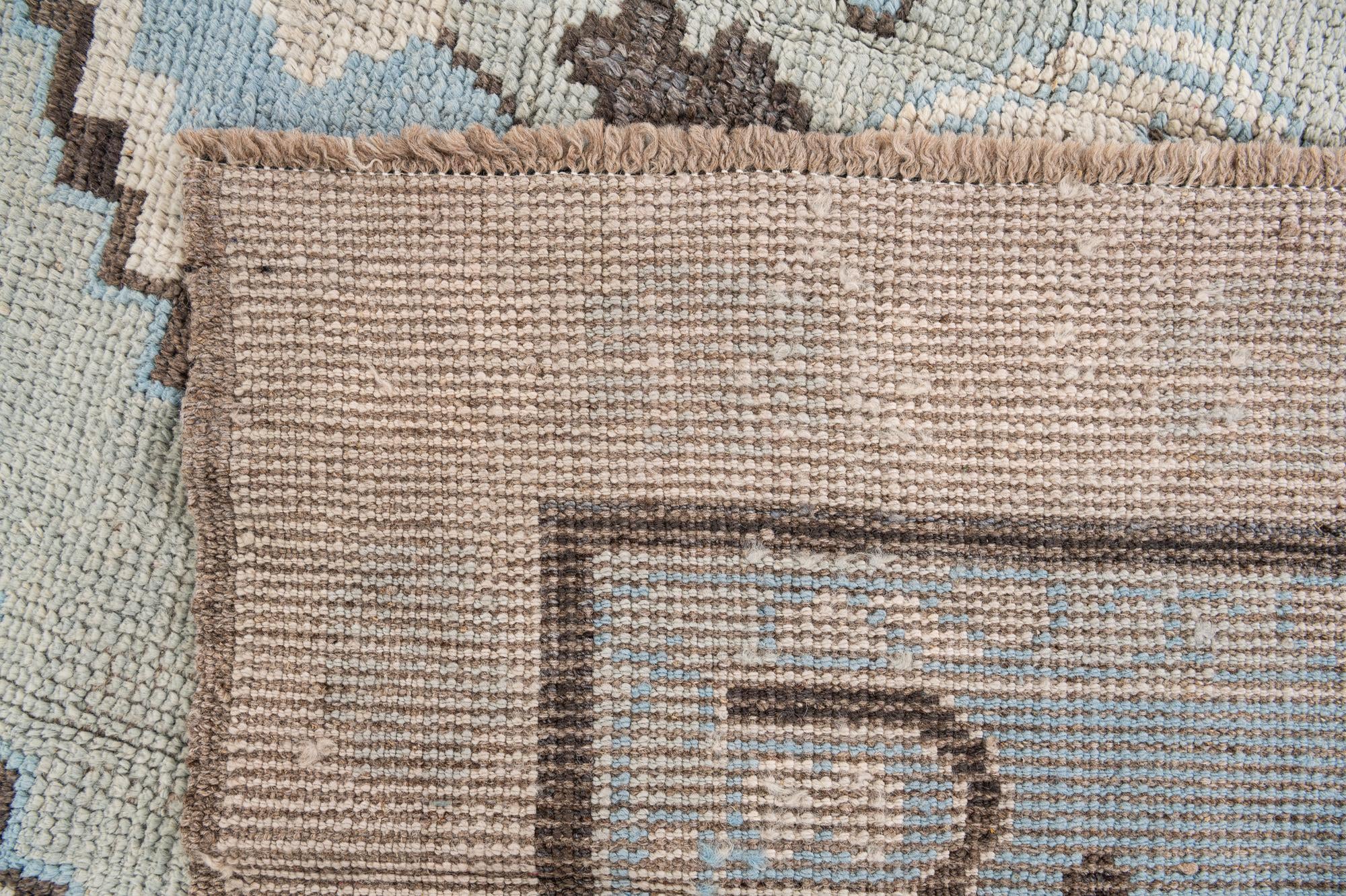 8' 4 x 10' Hand Knotted Oushak Wool Rug