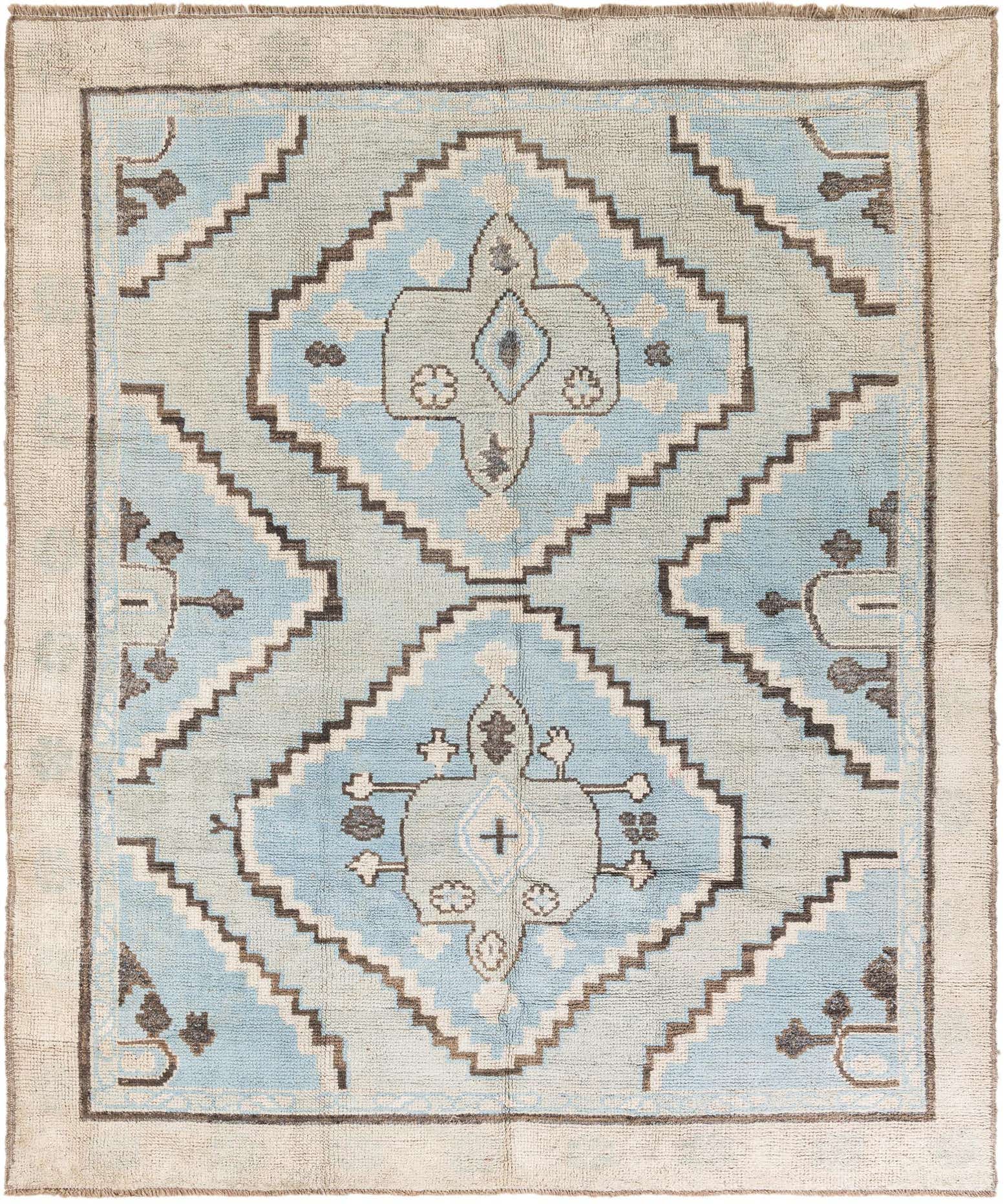8' 4 x 10' Hand Knotted Oushak Wool Rug