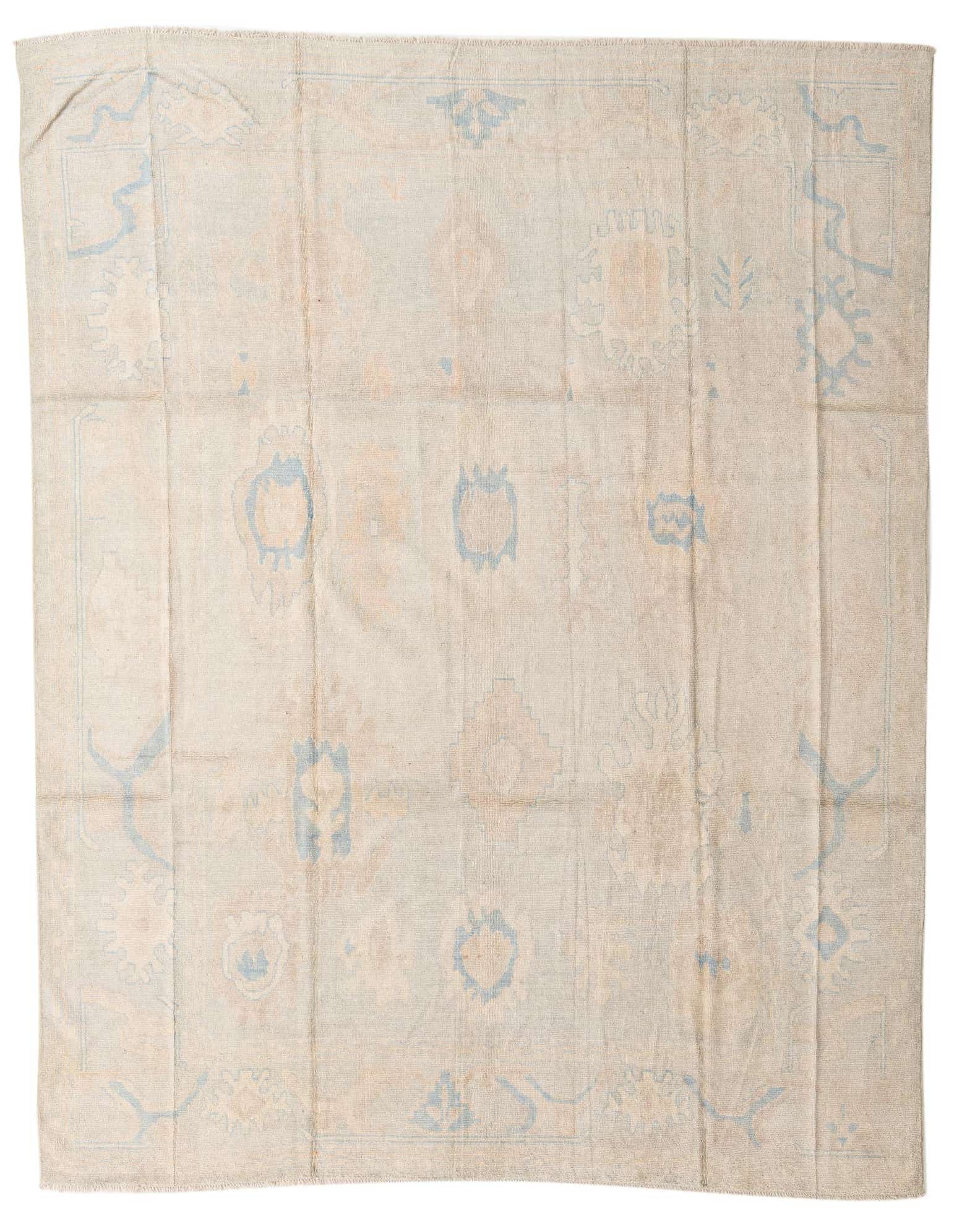8' 9 x 11' 1 Hand Knotted Oushak Wool Rug