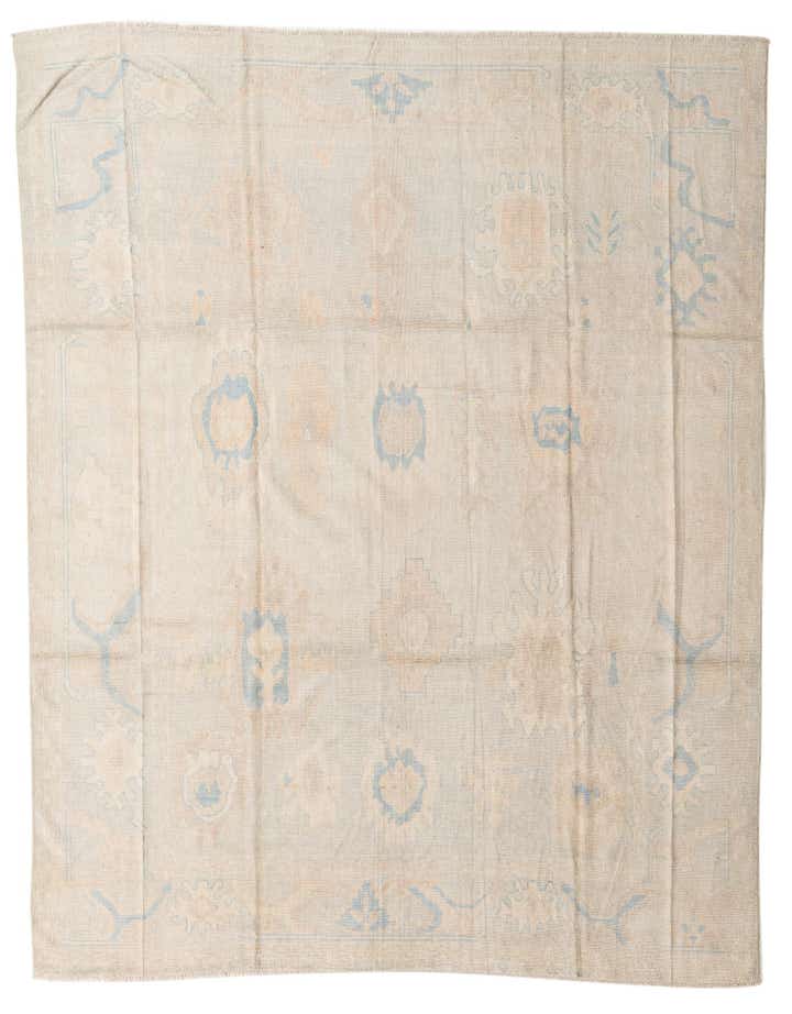 8' 9 x 11' 1 Hand Knotted Oushak Wool Rug