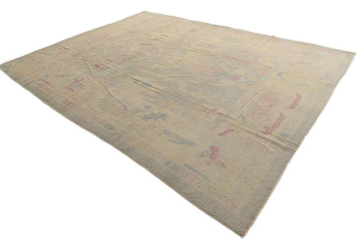 Detail image of 10' 3 x 13' 4 Hand Knotted Oushak Wool Rug