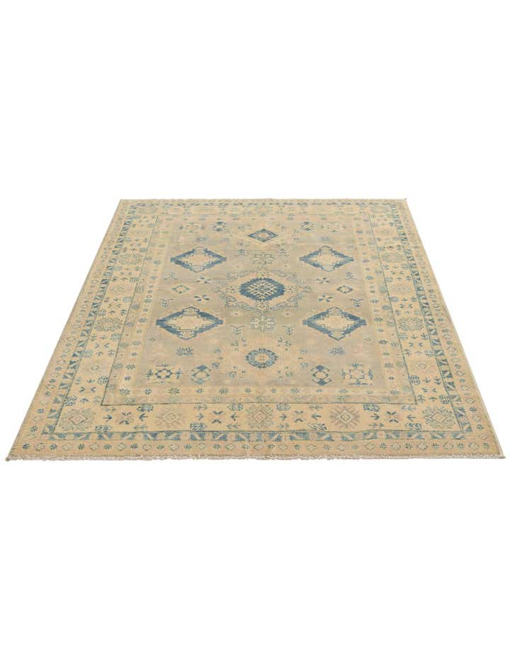 4' 9 x 6' 10 Hand Knotted Oushak Wool Rug