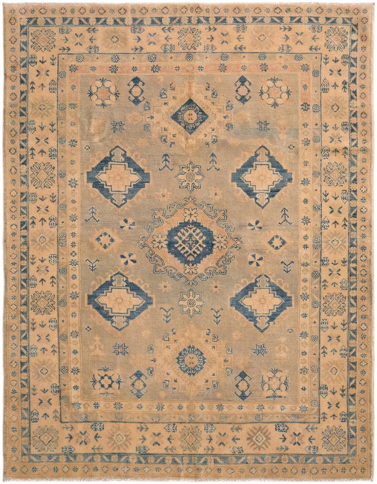 Detail image of 4' 9 x 6' 10 Hand Knotted Oushak Wool Rug