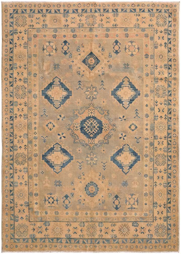 4' 9 x 6' 10 Hand Knotted Oushak Wool Rug
