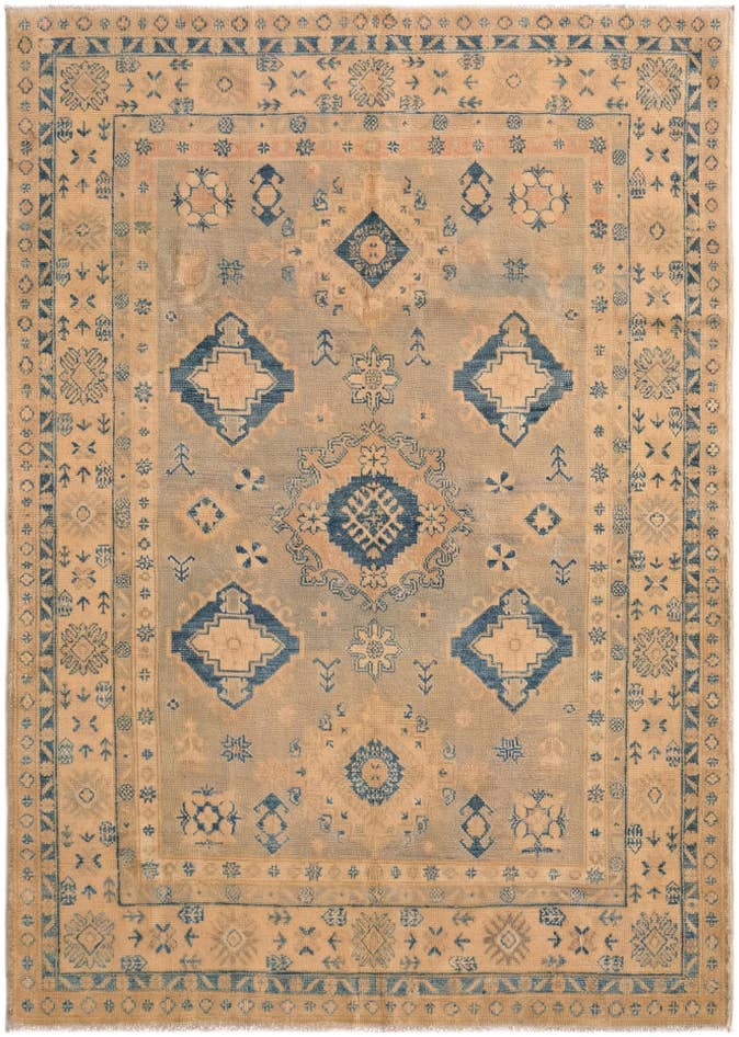 Detail image of 4' 9 x 6' 10 Hand Knotted Oushak Wool Rug