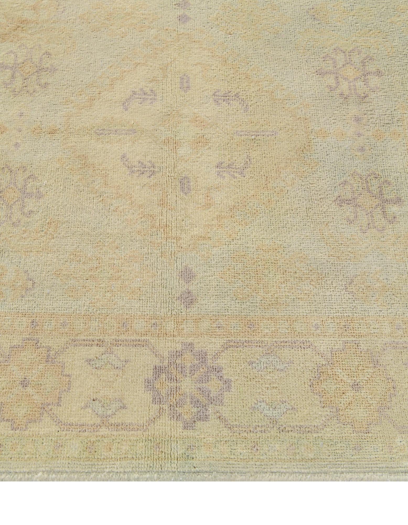 3' 5 x 4' 9 Hand Knotted Oushak Wool Rug