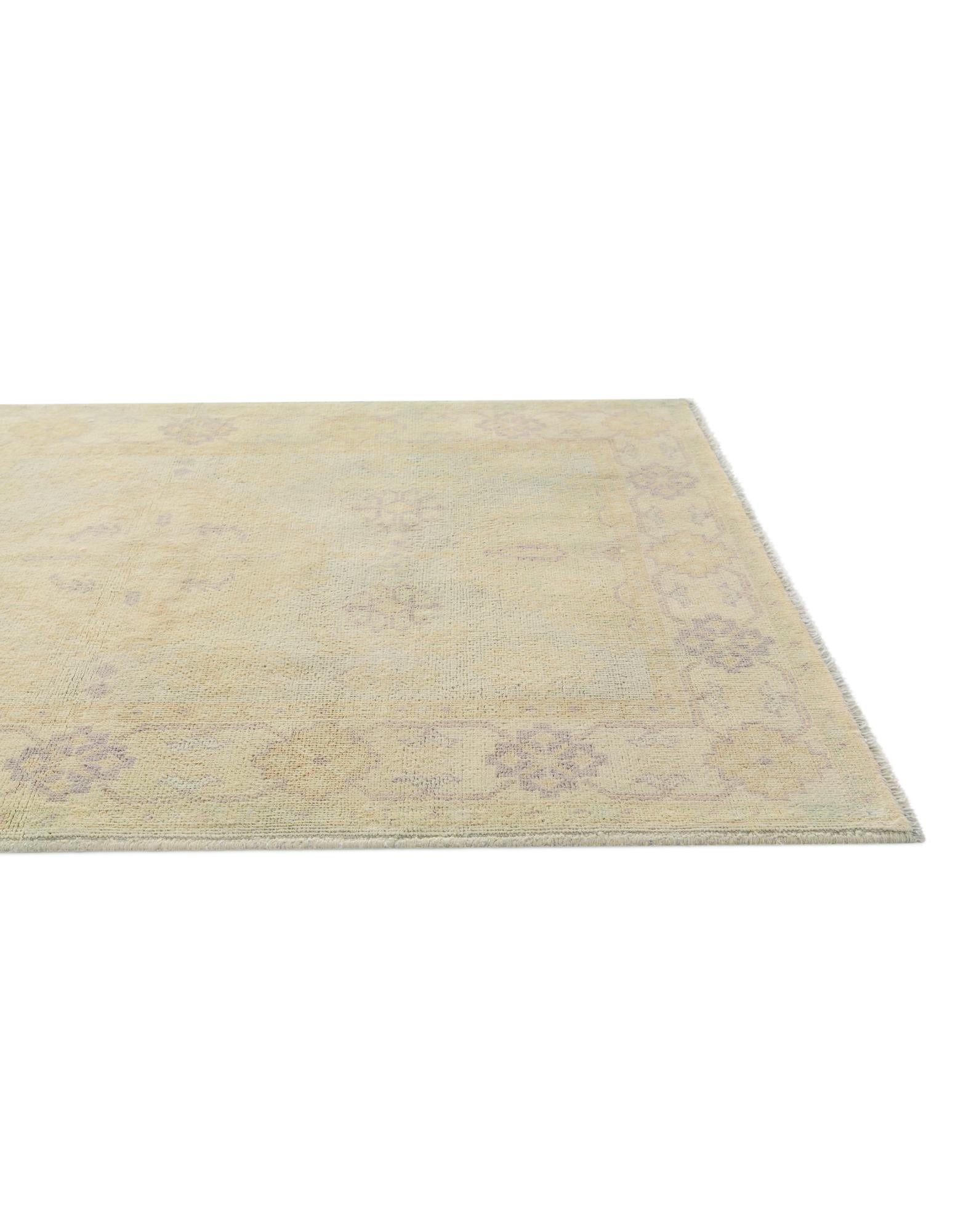 3' 5 x 4' 9 Hand Knotted Oushak Wool Rug