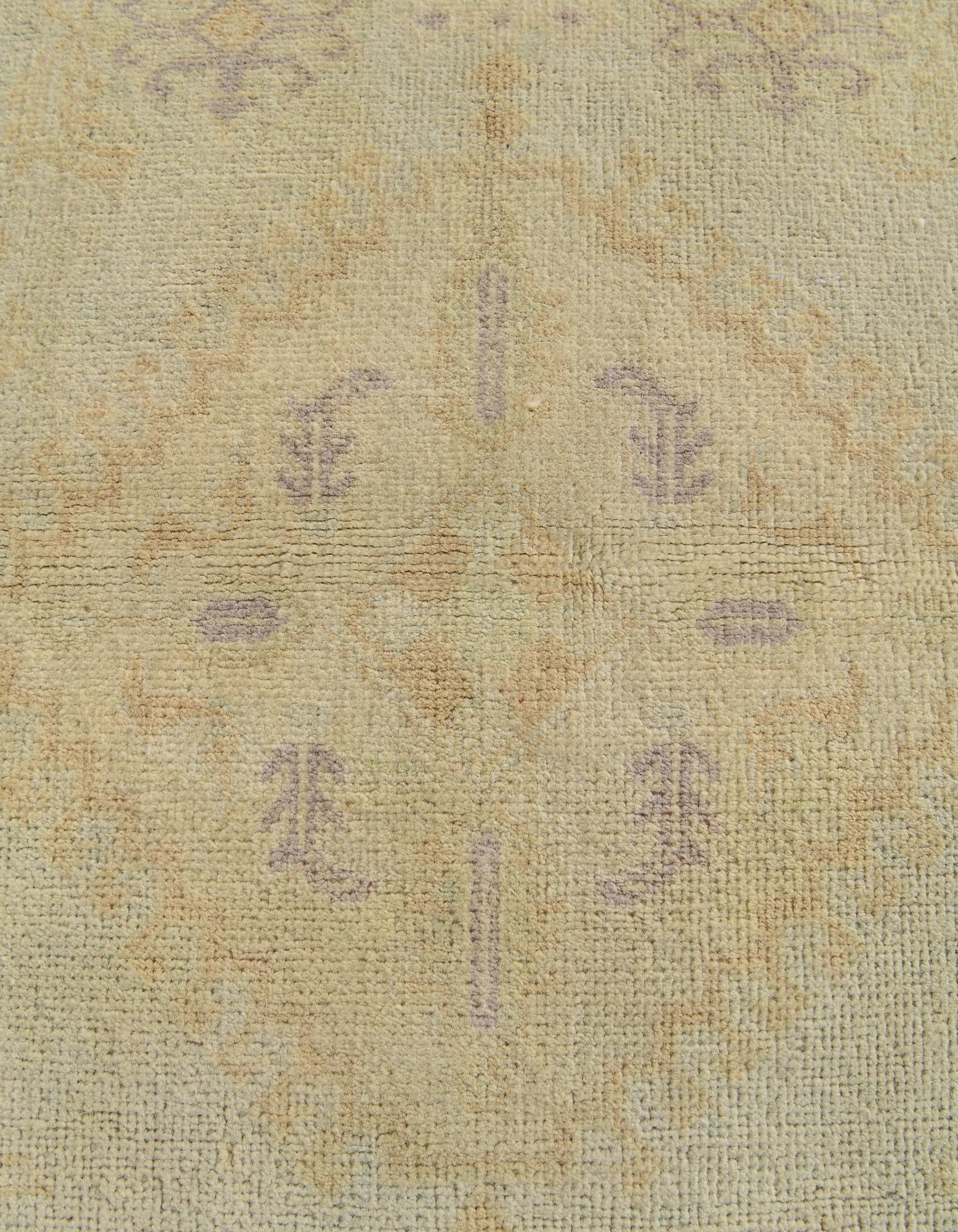 3' 5 x 4' 9 Hand Knotted Oushak Wool Rug