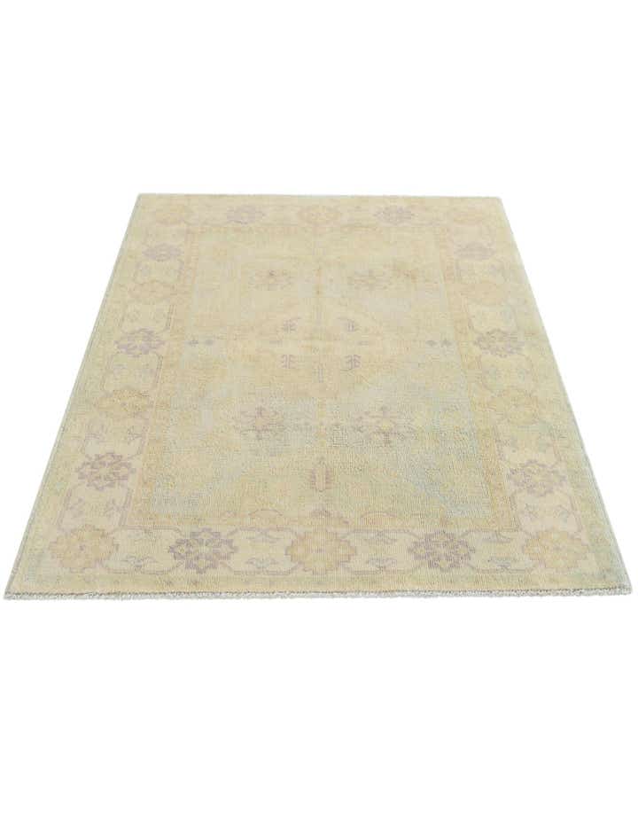3' 5 x 4' 9 Hand Knotted Oushak Wool Rug