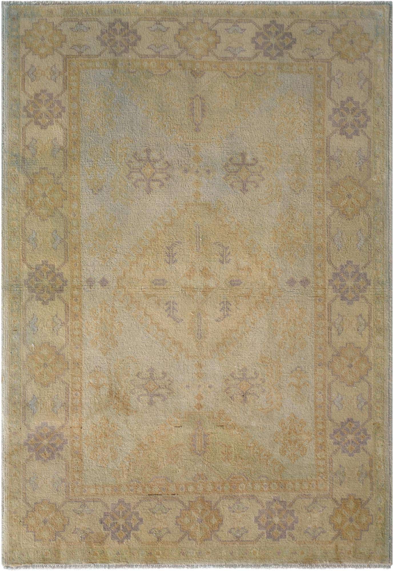 3' 5 x 4' 9 Hand Knotted Oushak Wool Rug