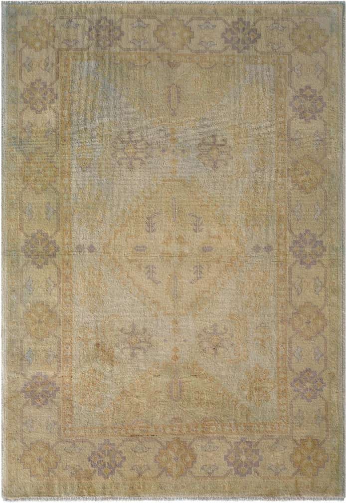 3' 5 x 4' 9 Hand Knotted Oushak Wool Rug