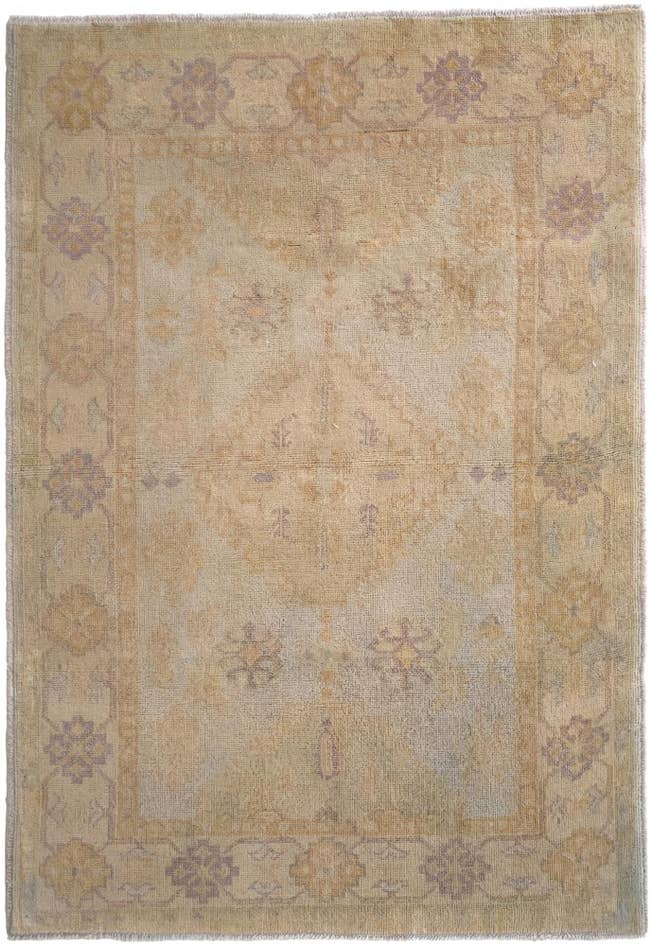 Detail image of 3' 5 x 4' 9 Hand Knotted Oushak Wool Rug