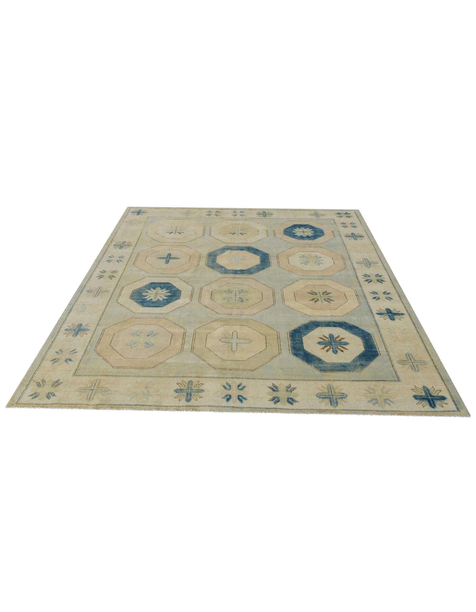 7' 11 x 9' 8 Hand Knotted Oushak Wool Rug